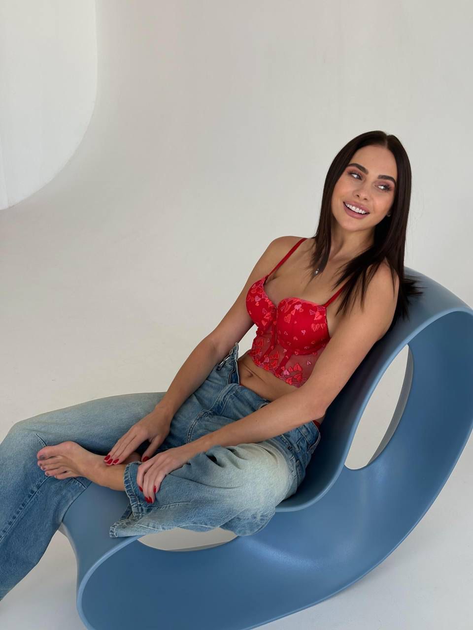Kalp Detaylı Kırmızı Bralet
