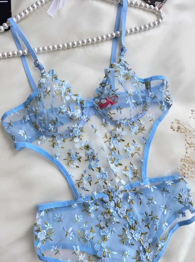 Çıtır Mavi Tül Bodysuit 